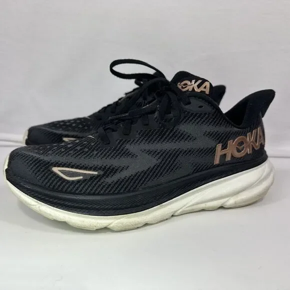 Hoka One One Women's Clifton 9 1127896 BRGL Black Running Shoes Sneakers Size 9B - Picture 1 of 9